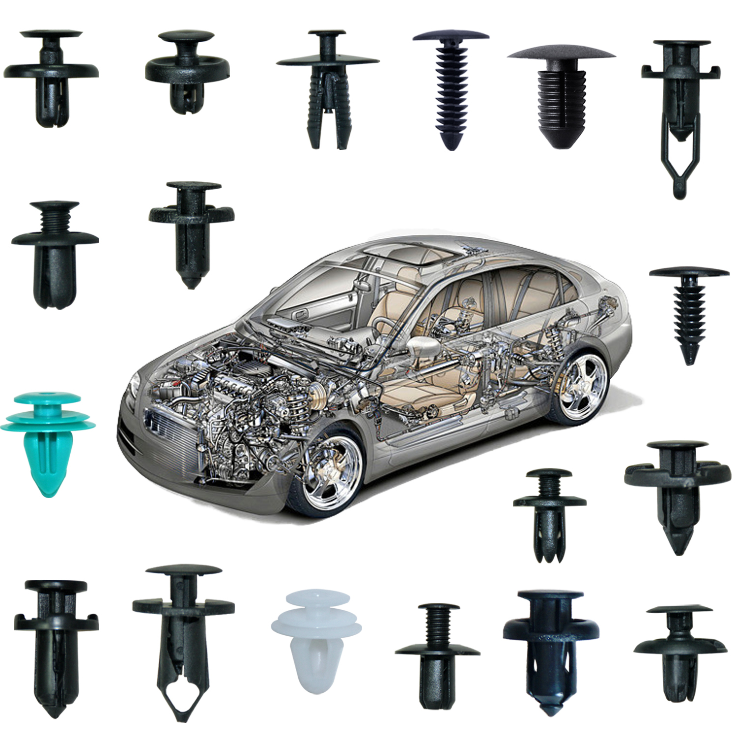 Set clipsuri tip cleme de plastic auto pentru interior exterior