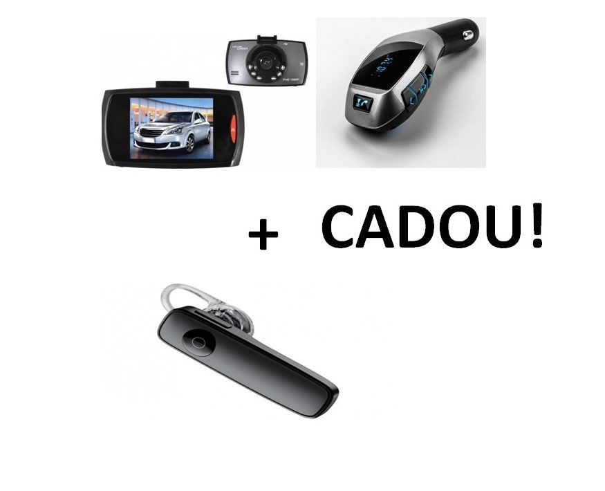 Pachet auto Camera auto martor accident + Modulator FM + Cadou casca Hands free bluetooth
