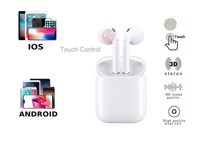 Casti Bluetooth Touch control, Wireless i11 Profesionale, Compatibile Android si iOS