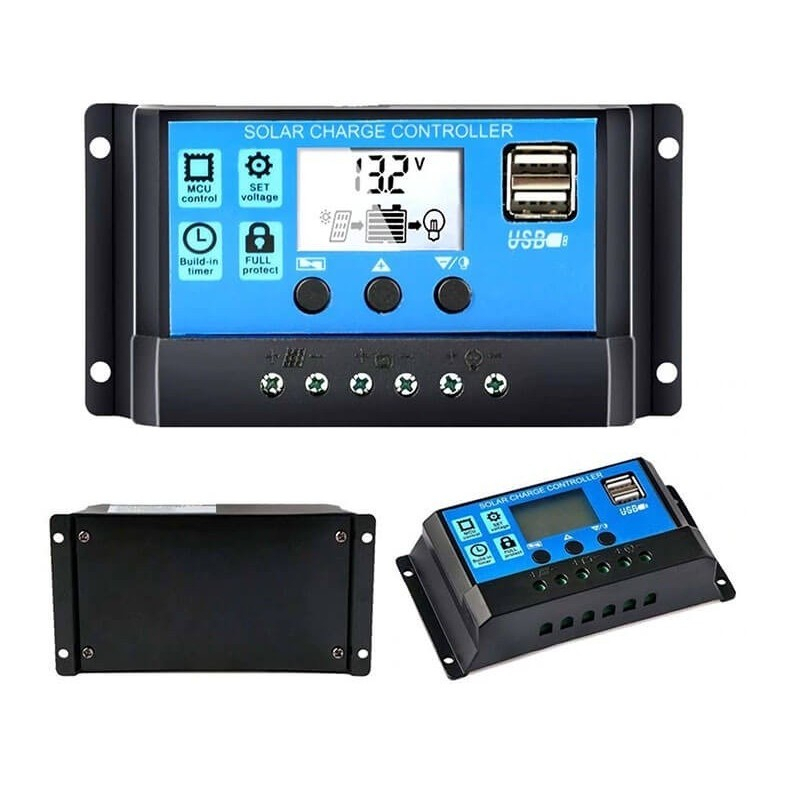 Controler regulator panou fotovoltaic, 12/24 V, cu afisaj LCD