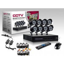 Sistem complet DVR supraveghere video cu 8 camere pentru interior exterior