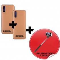 Oferta Speciala Baterie externa 20000 mAh 1+1 si trepied Selfie Stick CADOU!